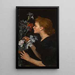 Portrait of Marion Kerr - Elizabeth Adela Forbes — framed artwork on a wall
