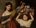 Two young children with a basket of flowers - Elizabeth Emma Soyer — artwork view