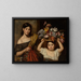 Two young children with a basket of flowers - Elizabeth Emma Soyer — framed artwork on a wall