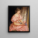 Portrait of Lorna, the girl in pink - Elizabeth Kelly — framed artwork on a wall