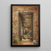 Brick wall painting with open door and shovel - Elizabeth Murray — framed artwork on a wall