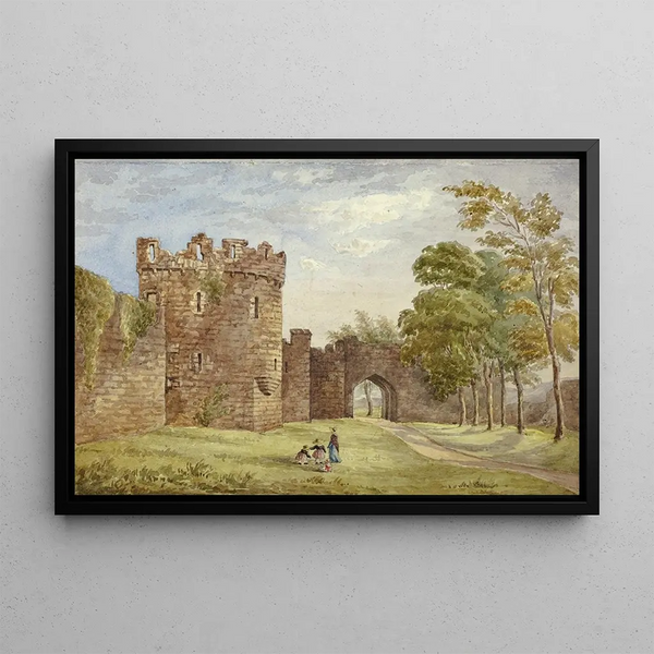 Gate of Beaumans Castle - Elizabeth Murray — framed artwork on a wall
