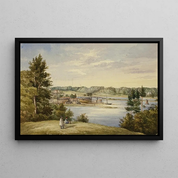 View of Sydney - Elizabeth Murray — framed artwork on a wall
