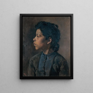 Head of Girl - Elizabeth Nourse — framed artwork on a wall