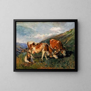 In the Upper Pasture in Switzerland - Elizabeth Nourse — framed artwork on a wall