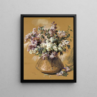 Lilac Painting - Elizabeth Nourse — framed artwork on a wall