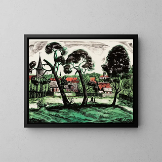 View of the city of Tartu - Ella Mott — framed artwork on a wall