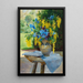 a floral bouquet with irises and laburnum - Ella Wetzko-Ehrenberger — framed artwork on a wall