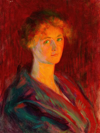 Femme à la lueur du feu - Ellen Day Hale — artwork view