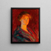 Femme à la lueur du feu - Ellen Day Hale — framed artwork on a wall