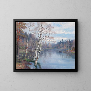 Spring Landscape Painting - Ellen Favorin — framed artwork on a wall
