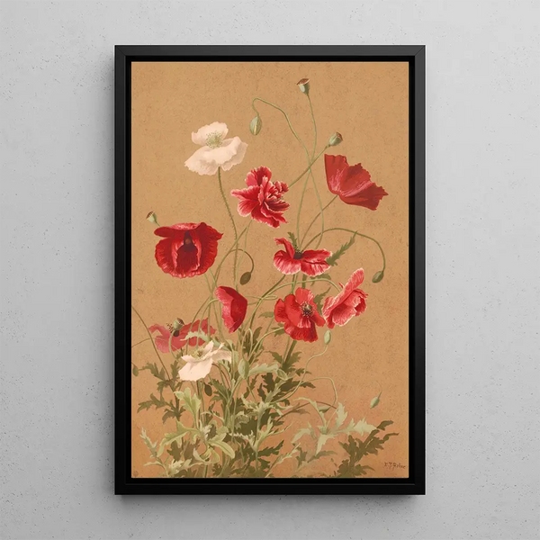 Poppies - Ellen Fisher — framed artwork on a wall