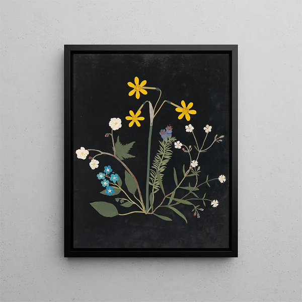 Paper Cut Flowers Album Painting pl. 06 - Ellen W. — framed artwork on a wall