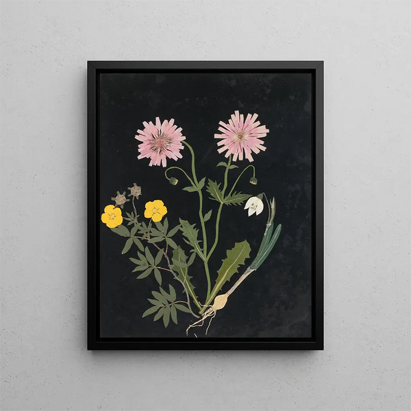 Paper Cut Flowers Album Painting pl. 14 - Ellen W. — framed artwork on a wall