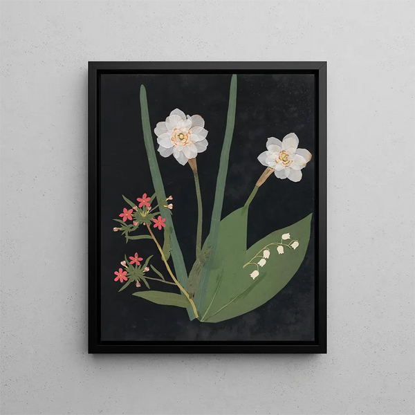Flower Paper Cutout Album Painting pl. 18 - Ellen W. — framed artwork on a wall