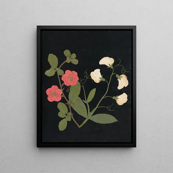 Paper cut-out flower album painting Pl19 - Ellen W. — framed artwork on a wall
