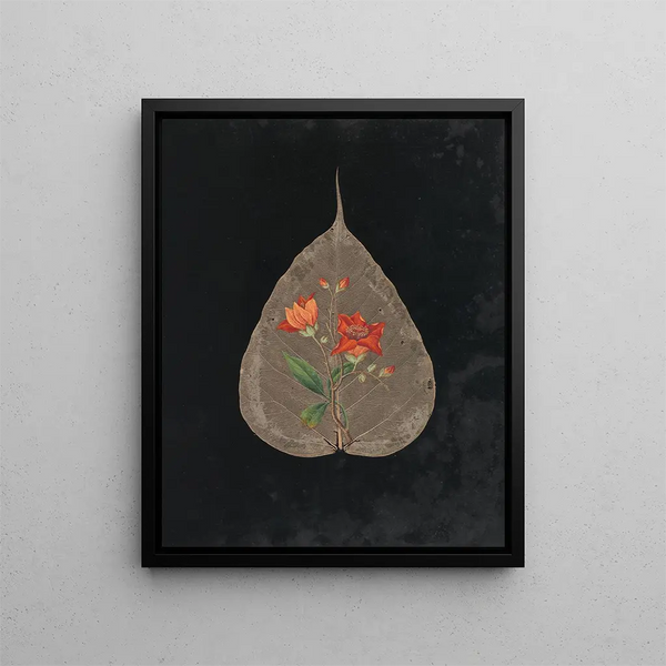 Paper cut-out flower album painting Pl24 - Ellen W. — framed artwork on a wall