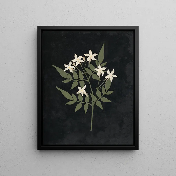 Paper cut-out flower album painting Pl25 - Ellen W. — framed artwork on a wall