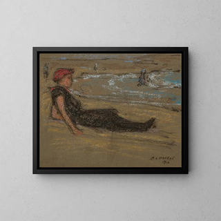 Girl by the Sea - Elmer Livingston Macrae — framed artwork on a wall