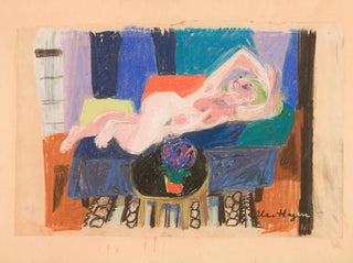 a nude woman on a sofa - Else Hagen — artwork view