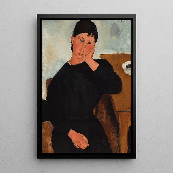 Reproduction of the painting Elvire seated, leaning on a table - Amedeo Modigliani