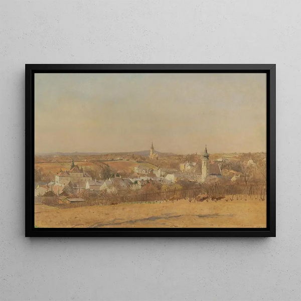 Grinzing Painting at the Beginning of Spring - Emanuel Baschny — framed artwork on a wall