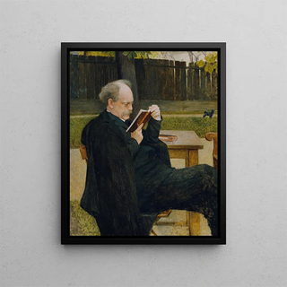 L'homme qui lit - Emanuel Baschny — framed artwork on a wall