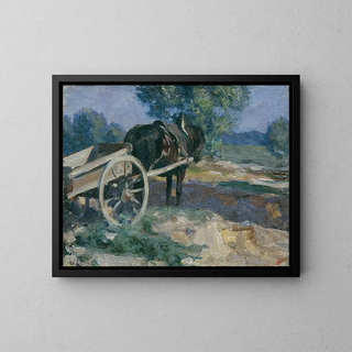 The cart horse - Emanuel Franz Hegenbarth — framed artwork on a wall