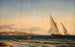 Evening by the Mediterranean with Marseille and an island in the background - Emanuel Larsen — artwork view
