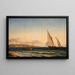 Evening by the Mediterranean with Marseille and an island in the background - Emanuel Larsen — framed artwork on a wall