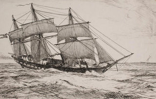 A war schooner - Emanuel Larsen — artwork view