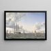 The warship Valdemar crosses the strait with a fresh breeze - Emanuel Larsen — framed artwork on a wall