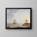 Boats off the coast of Zeeland in the morning - Emanuel Larsen — framed artwork on a wall