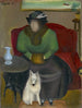 Woman in Fur with Dog - Emanuel Schättli — artwork view