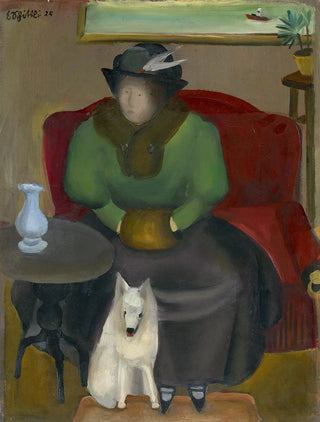 Woman in Fur with Dog - Emanuel Schättli — artwork view