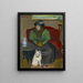 Woman in Fur with Dog - Emanuel Schättli — framed artwork on a wall