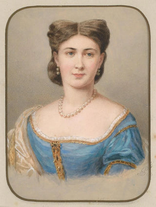 Portrait of a lady in a blue silk dress - Emanuel Thomas Peter — artwork view