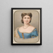 Portrait of a lady in a blue silk dress - Emanuel Thomas Peter — framed artwork on a wall