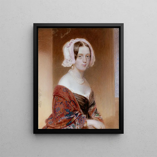 Portrait Painting of a Young Woman - Emanuel Thomas Peter — framed artwork on a wall