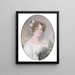 Portrait of a young woman with flowers in her hair - Emanuel Thomas Peter — framed artwork on a wall