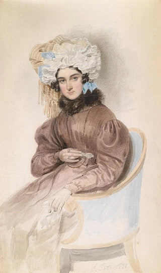 Portrait of a seated lady with a ribbon headdress - Emanuel Thomas Peter — artwork view