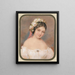 Portrait of a young woman with white roses in her hair - Emanuel Thomas Peter — framed artwork on a wall