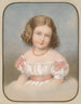 Portrait of a Little Girl in a White Dress with Pink Bows - Emanuel Thomas Peter — artwork view