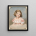 Portrait of a Little Girl in a White Dress with Pink Bows - Emanuel Thomas Peter — framed artwork on a wall