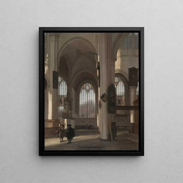 Interior of a church - Emanuel de Witte — framed artwork on a wall