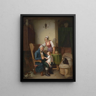 La joie du grand-père - Emil Bauch — framed artwork on a wall