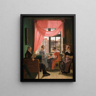 Family Portrait Painting - Emil Brentsen — framed artwork on a wall