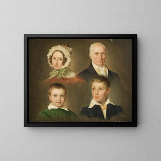 The Father, the Wife, the Son, and the Adopted Son by the artist - Emil Brentsen — framed artwork on a wall