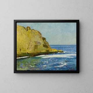 Bald Head Cliff Painting, York, Maine - Emil Carlsen — framed artwork on a wall