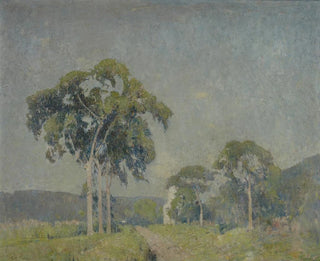 Landscape painting with trees - Emil Carlsen — artwork view